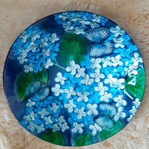 NWT Handpainted Embossed Glass